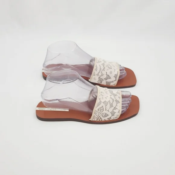 Zara Lace Slip On Slide Sandals - Picture 4 of 10